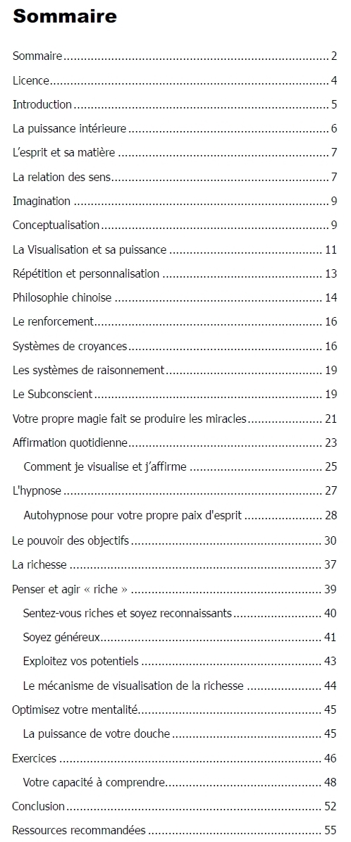 Table des matires Pouvoir Visualisation Cratrice